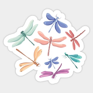 Multi-colored magical dragonflies from a magical forest Sticker